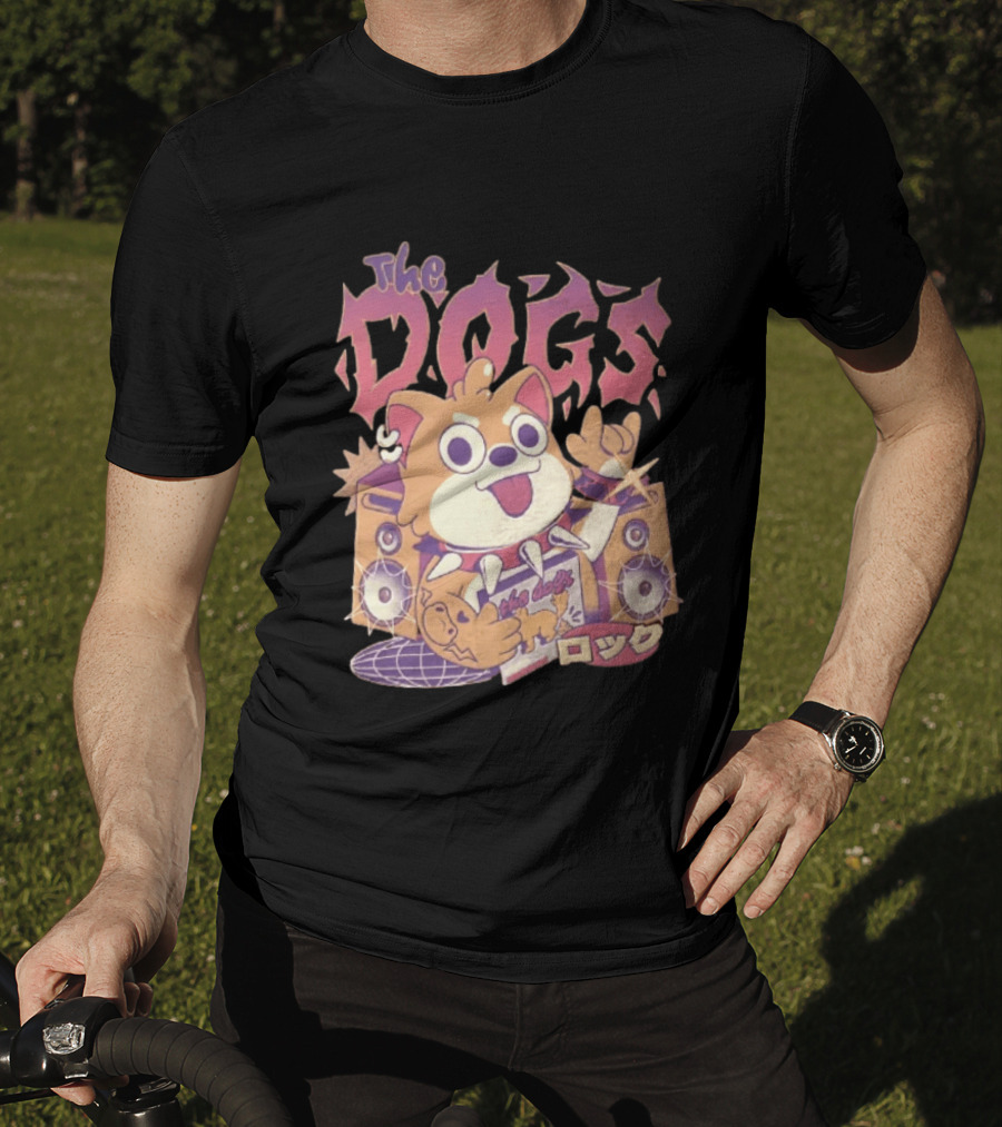 The Dogs Rock Shiba Inu Puppy Punk Rock Music Band With Speakers T-Shirt