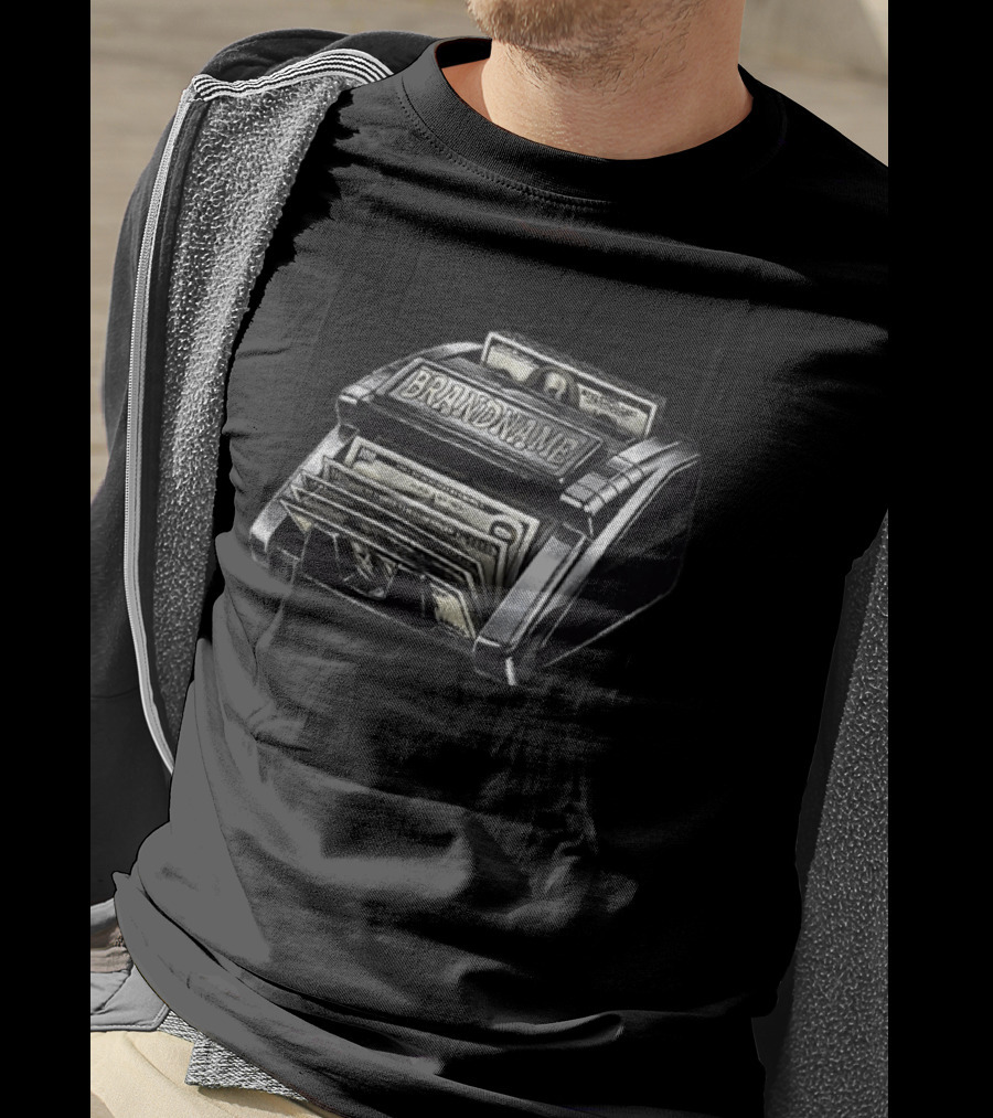 BRANDNAME Money Counter Hundred Dollar Bill Cash Stack Wealth Success T-Shirt