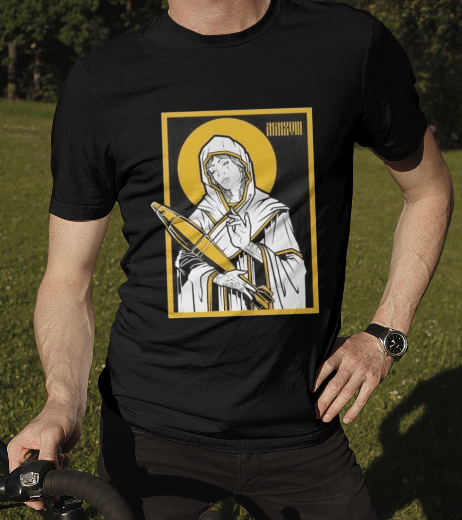 Mortar Mary MMXVIII Religious Iconography Halo And Missile T-Shirt