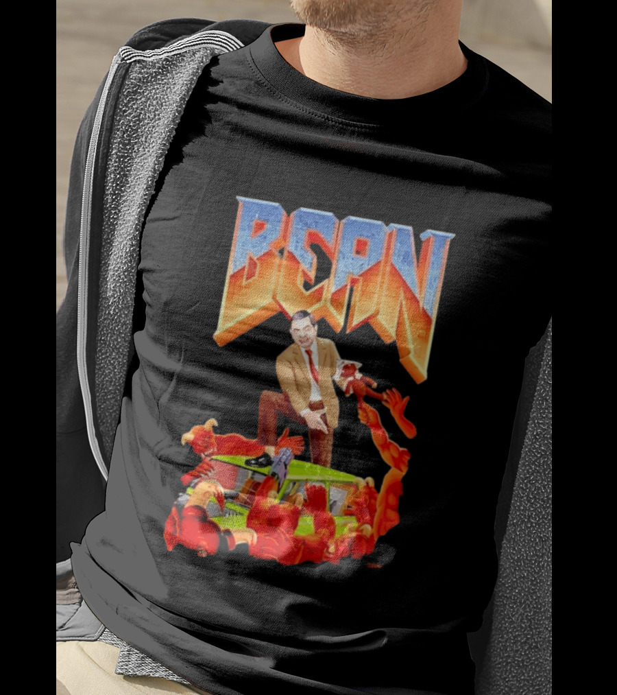 Mr Bean Doom Crossover With Rowan Atkinson Video Game T-Shirt