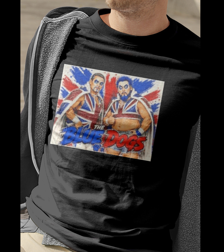 Dynamite Kid The Blue Dogs British Wrestling Union Jack Explosion T-Shirt