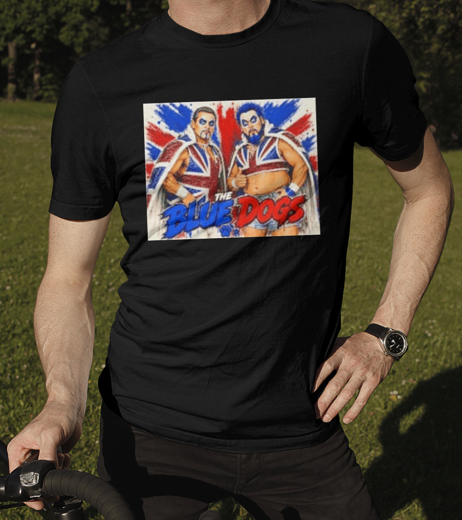 Dynamite Kid The Blue Dogs British Wrestling Union Jack Explosion T-Shirt