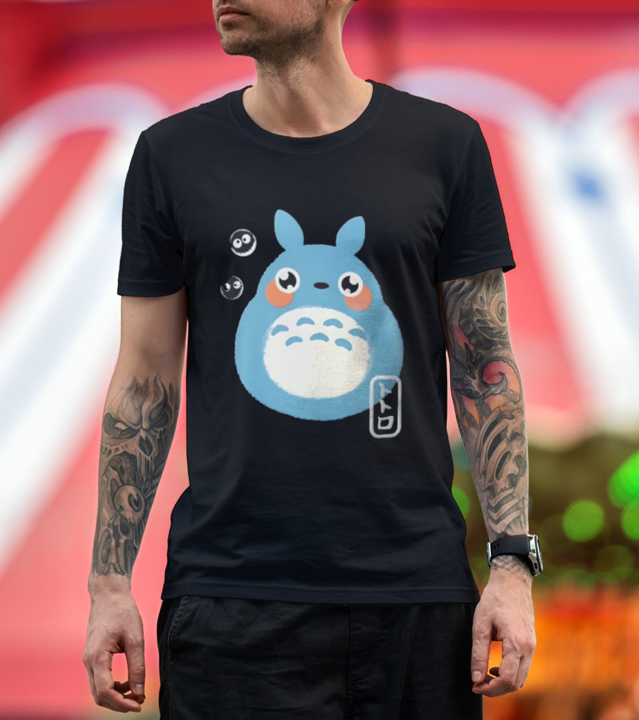 Totoro My Neighbor Totoro Blue Totoro With Soot Sprites T-Shirt