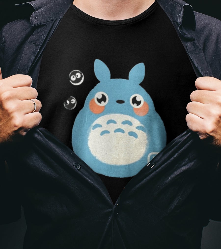 Totoro My Neighbor Totoro Blue Totoro With Soot Sprites T-Shirt