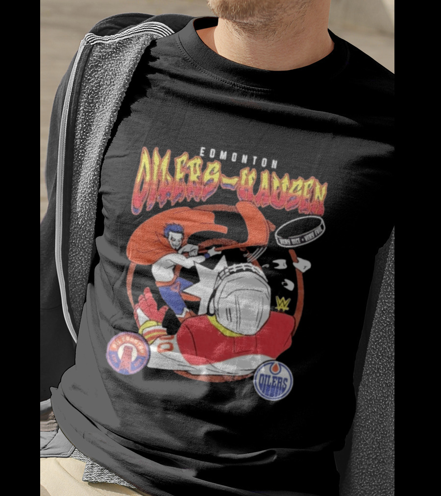 Edmonton Oilers Hausen Very Nice Very Evil WWE Summer Tour T-Shirt