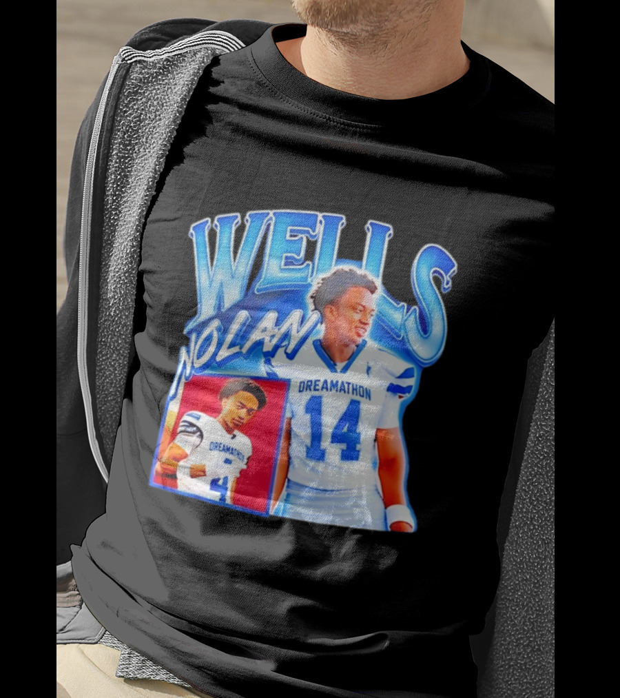 Nolan Wells Dreamathon 14 Blue Football Athletic T-Shirt