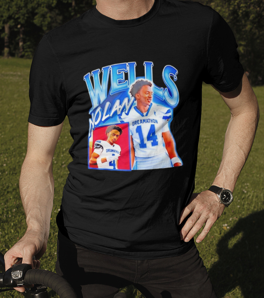 Nolan Wells Dreamathon 14 Blue Football Athletic T-Shirt