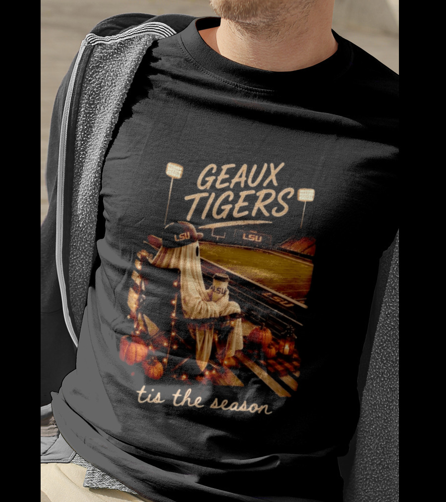 Geaux Tigers LSU Ghost Football 'Tis The Season T-Shirt