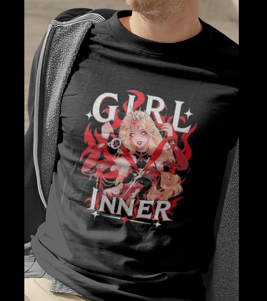 Girl Inner Gothic Fantasy Warrior Anime T-Shirt