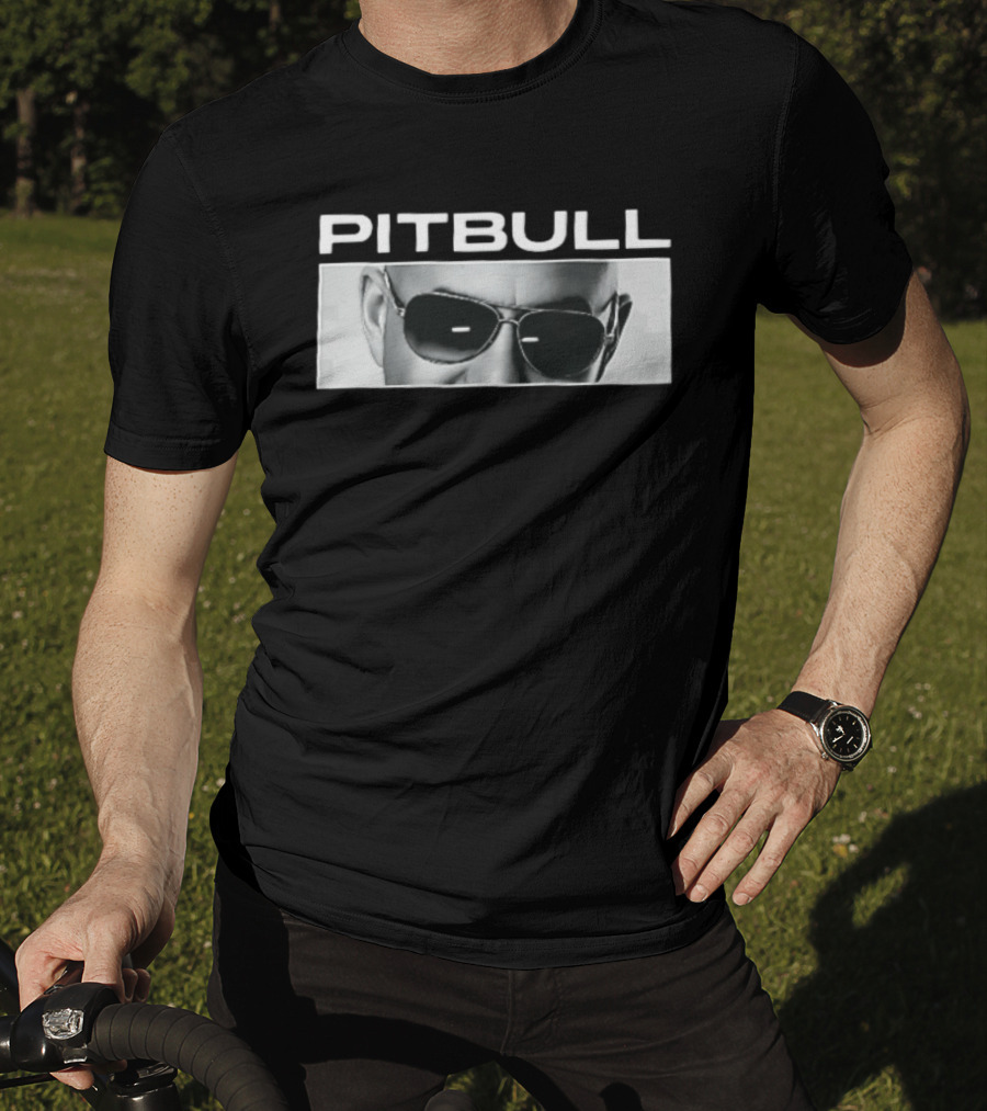 Pitbull Monochrome Aviator Sunglasses Close Up T-Shirt