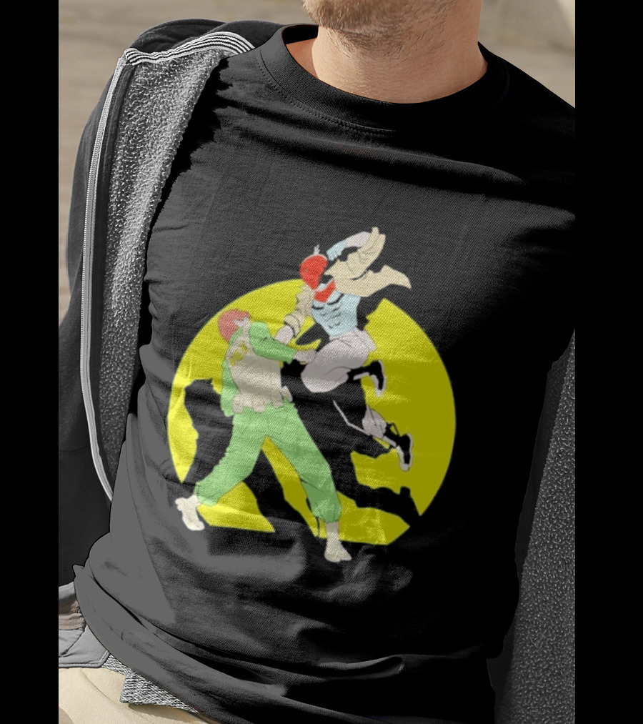 Red Hood Versus Ice Soldier Combat Action Scene T-Shirt