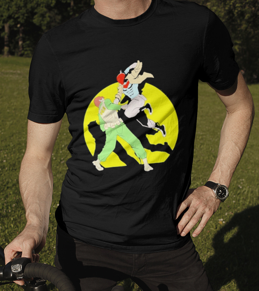 Red Hood Versus Ice Soldier Combat Action Scene T-Shirt