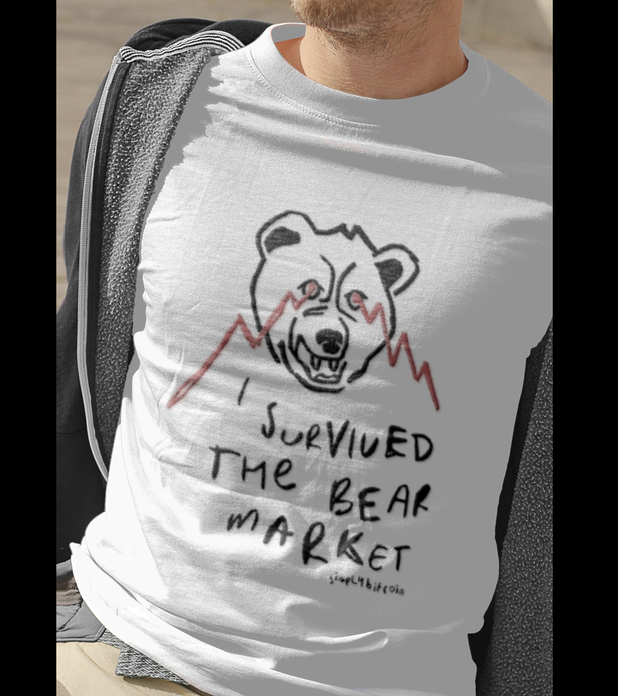 Bitcoin Bear Market Survivor SimplyBitcoin Cryptocurrency Bear T-Shirt
