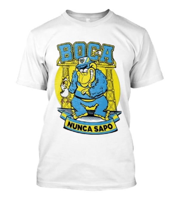 Boca Juniors Gorilla Wearing Cap Holding Chicken Boca Nunca Sapo T-Shirt