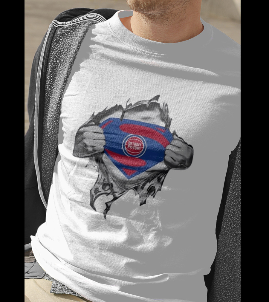 Detroit Pistons Superman Logo NBA Basketball Fan T-Shirt