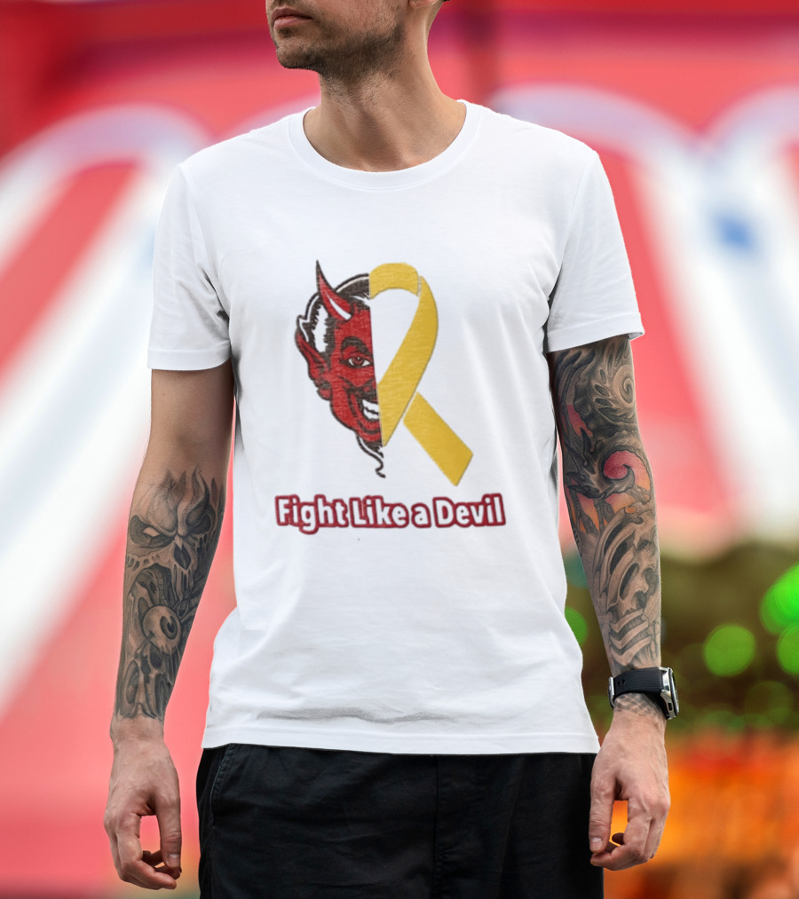 Fight Like A Devil EndChildhoodCancer Awareness Duke Blue Devils T-Shirt