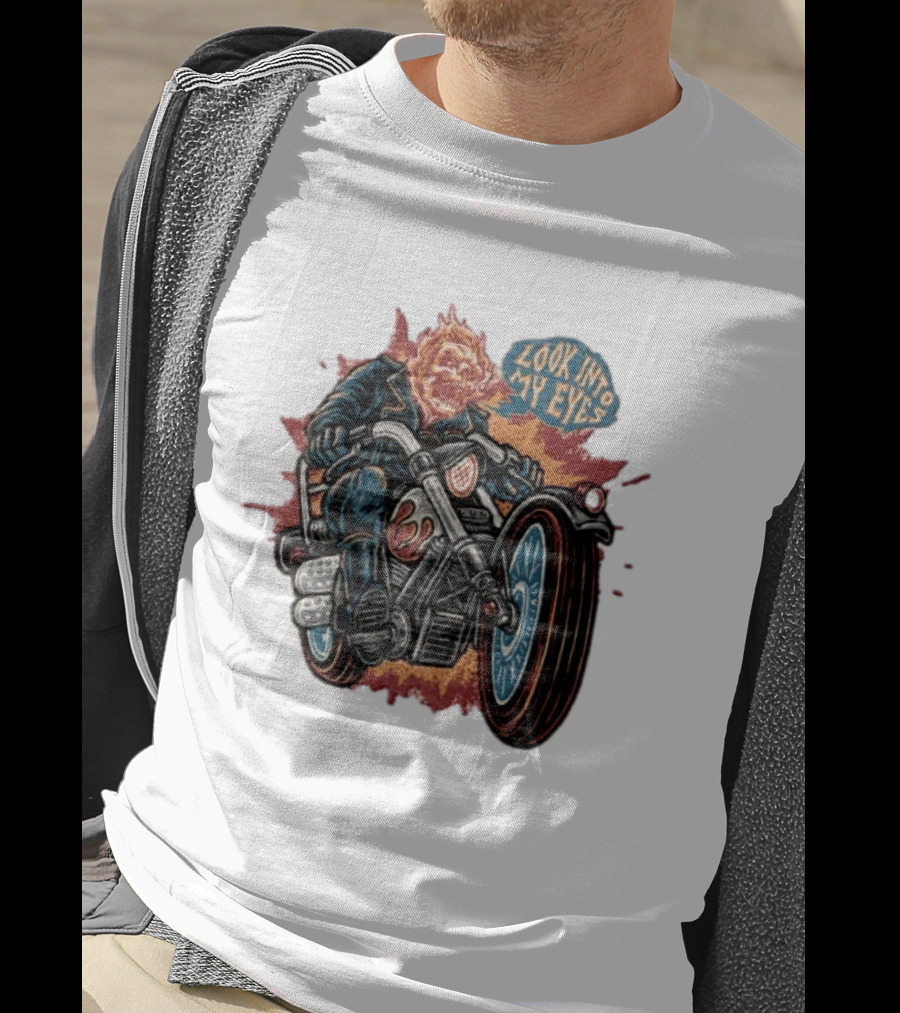 Ghost Rider Look Into My Eyes Marvel Comics Motorcycle Spirit Of Vengeance T-Shirt