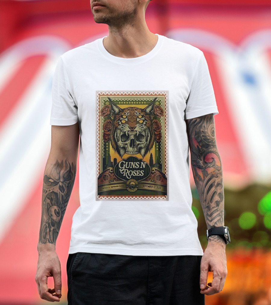 Guns N' Roses San Diego Snapdragon Stadium September 02 2026 Concert Skull And Jaguarr T-Shirt