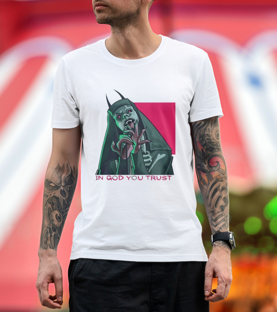 In God You Trust Demon Vocalist Metal Horror T-Shirt