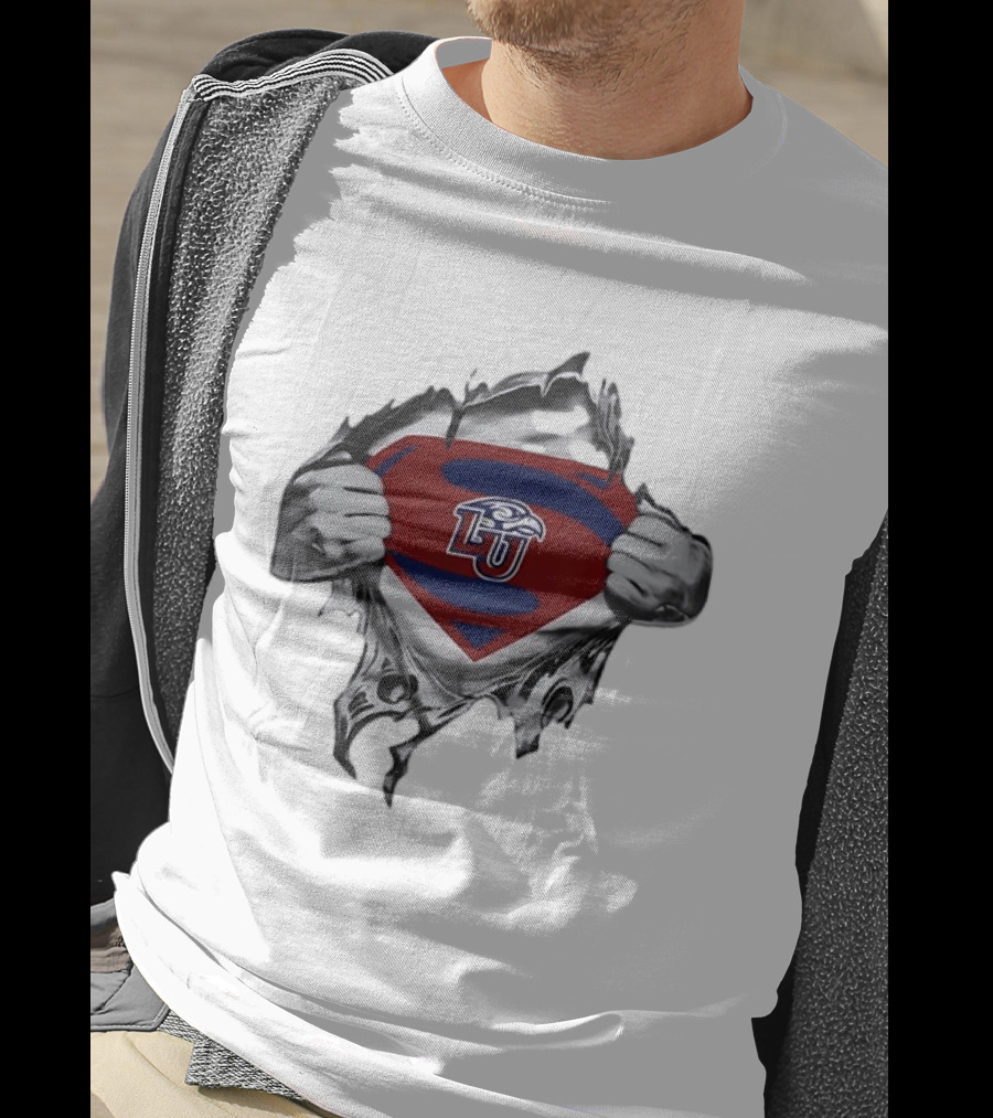 Liberty University Flames LU Superman Chest Reveal T-Shirt