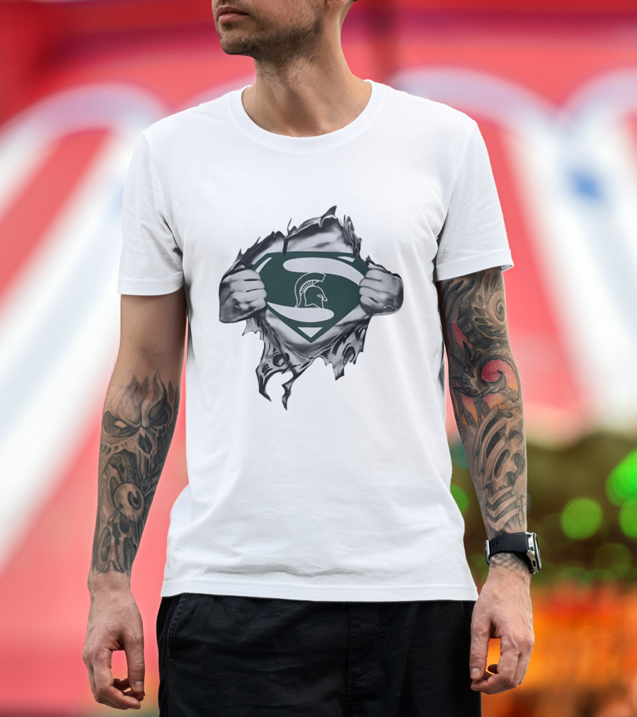 Michigan State Spartans Superman Logo NCAA Fan T-Shirt