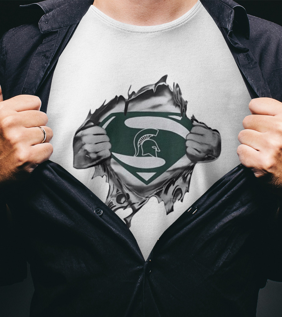 Michigan State Spartans Superman Logo NCAA Fan T-Shirt