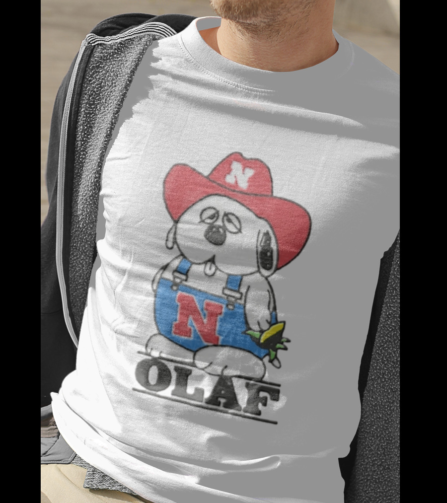 Olaf Nebraska Cornhuskers N Logo Cowboy Hat Cartoon T-Shirt