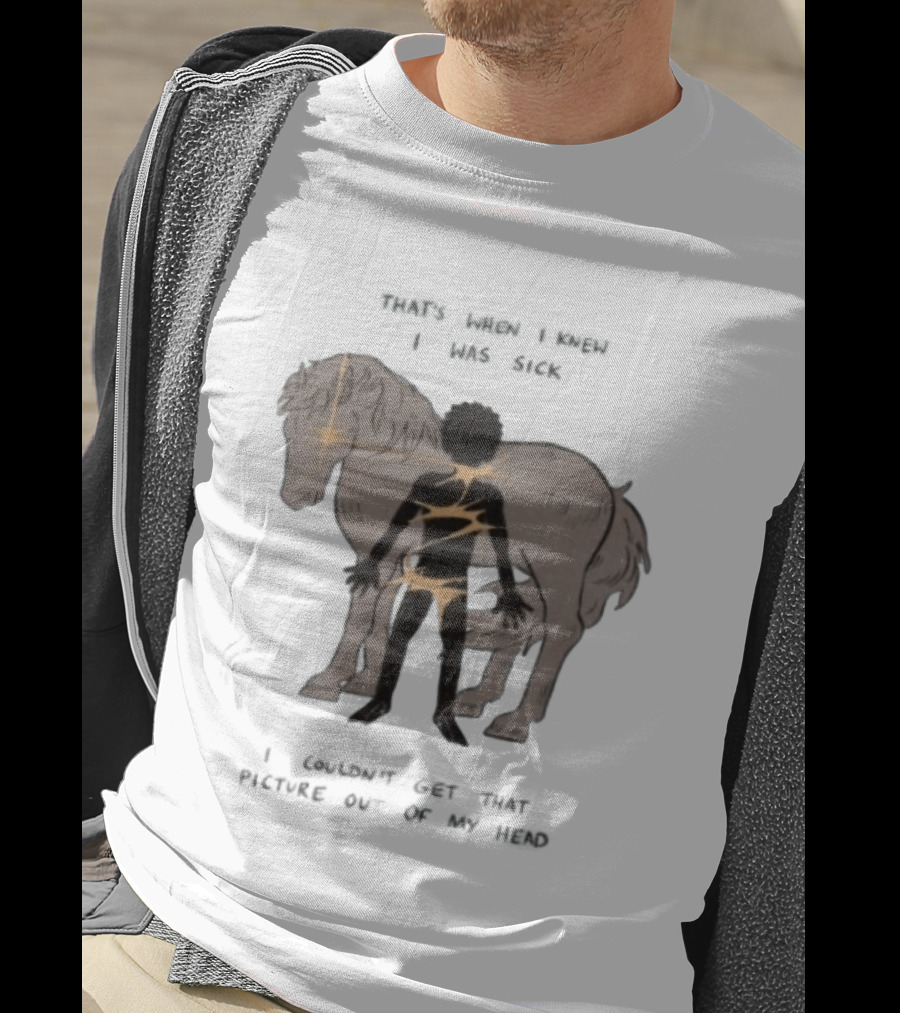 That's When I Knew I Was Sick I Couldn't Get That Picture Out Of My Head Horse And Figure With Lightning Strikes T-Shirt