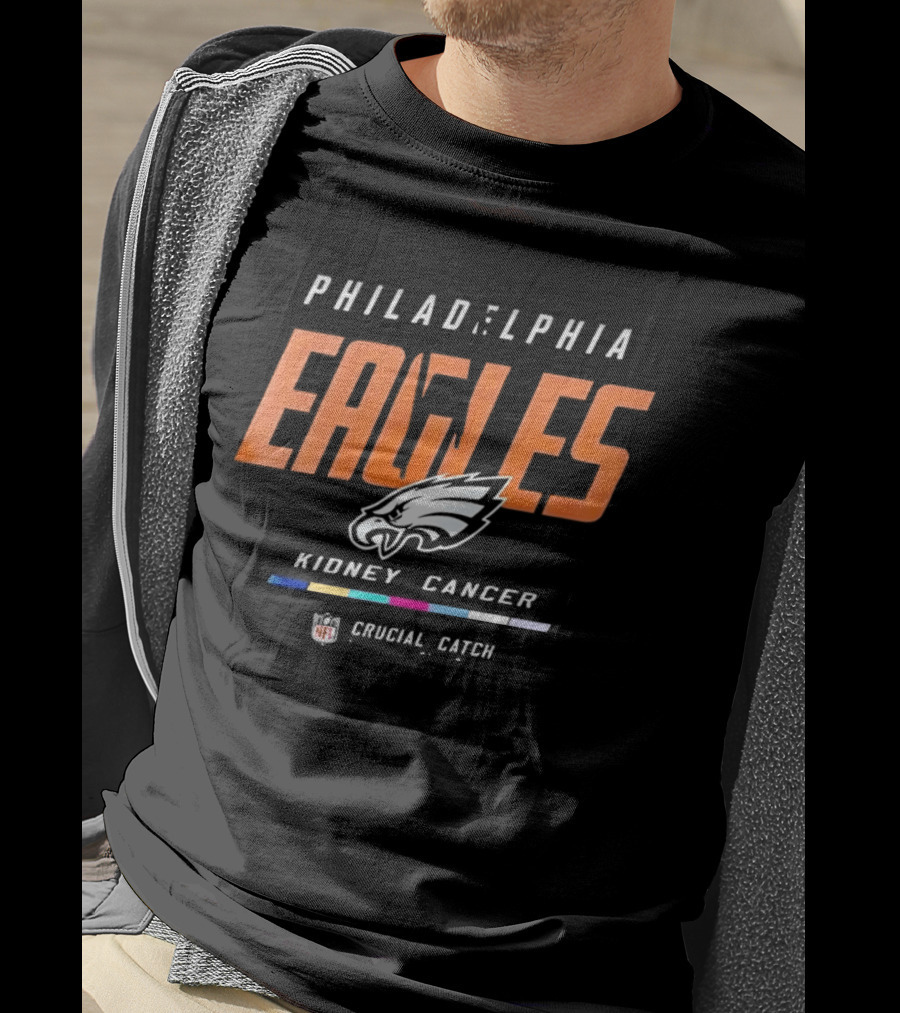 Philadelphia Eagles Crucial Catch Kidney Cancer Awareness NFL T-Shirt