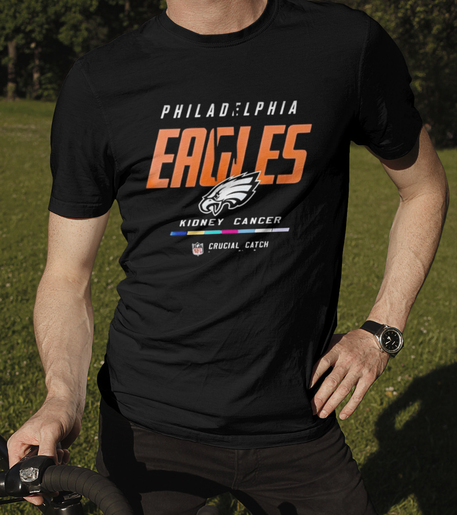 Philadelphia Eagles Crucial Catch Kidney Cancer Awareness NFL T-Shirt