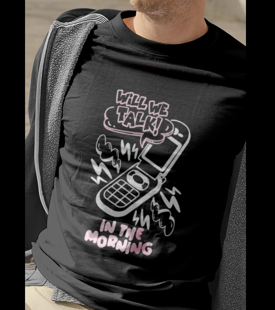 Will We Talk In The Morning Flip Phone Y2K Retro Pink Aesthetic T-Shirt