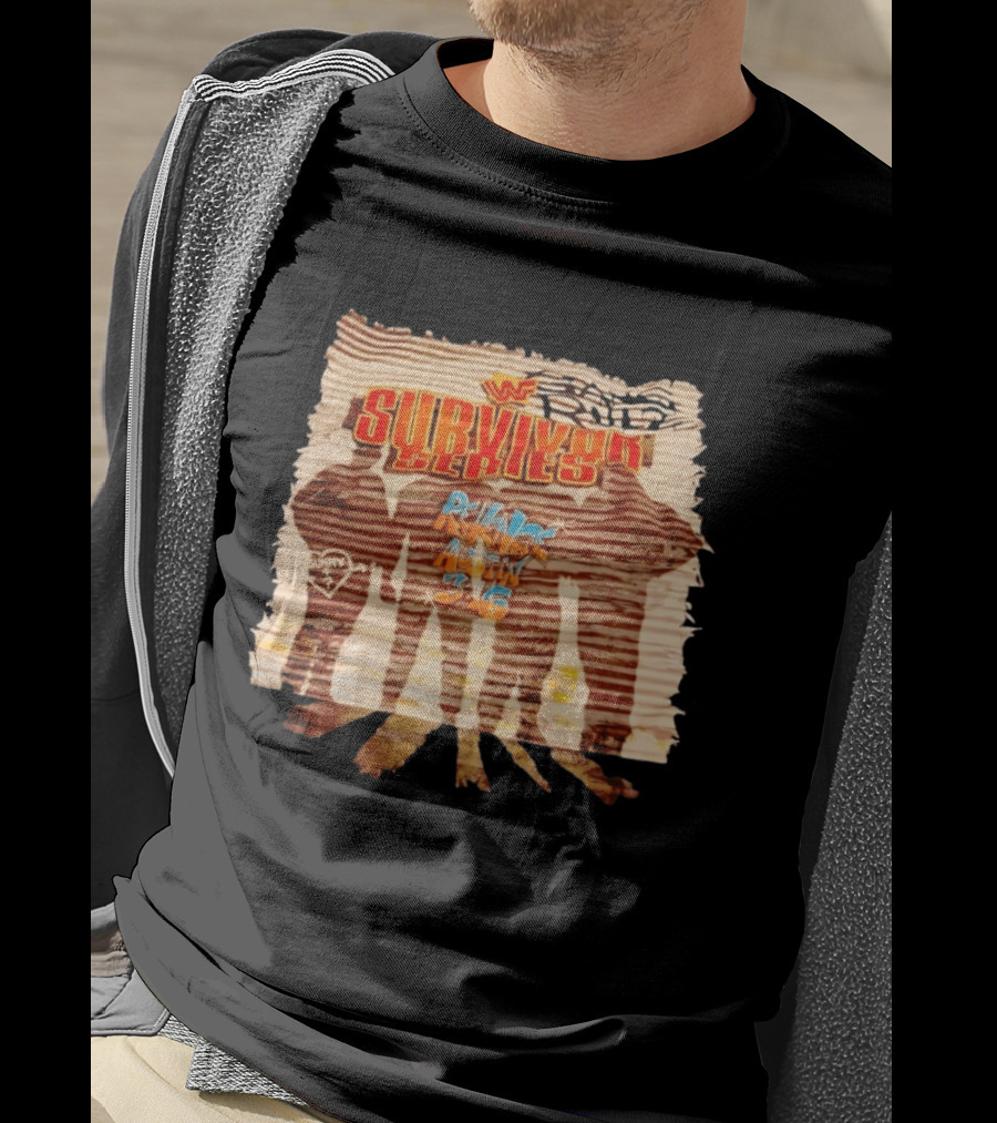 WWF Survivor Series Revenge Austin 3 16 Silhouette Vintage WWE 90s T-Shirt