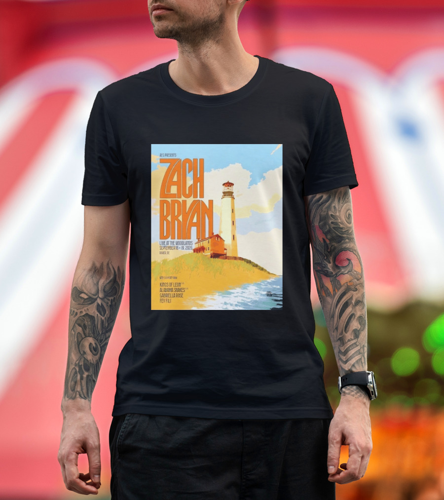 Zach Bryan Live At The Woodlands September 18 19 2026 Dover DE Kings Of Leon Alabama Shakes Gabriella Rose Feyi Fuli Concert T-Shirt