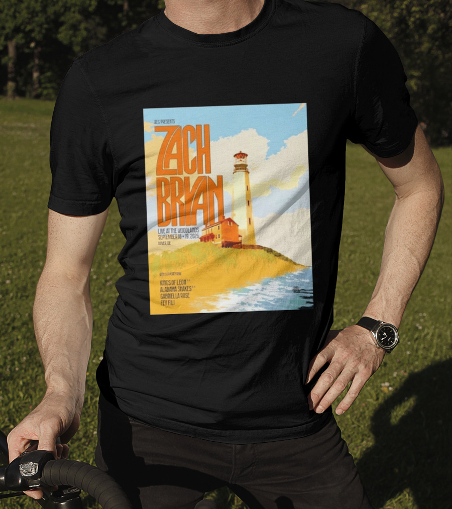 Zach Bryan Live At The Woodlands September 18 19 2026 Dover DE Kings Of Leon Alabama Shakes Gabriella Rose Feyi Fuli Concert T-Shirt