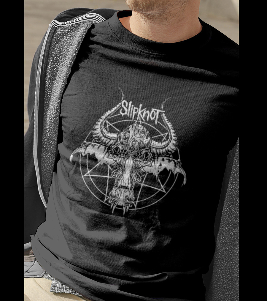 Slipknot Nonagram Horned Animal Skull T-Shirt