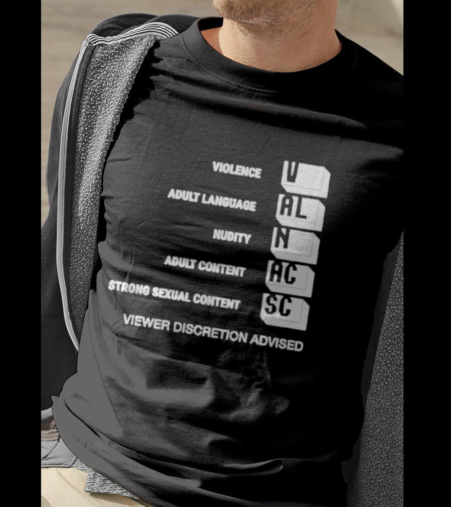 Viewer Discretion Advised Violence Adult Language Nudity Sexual Content T-Shirt