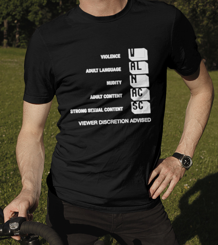 Viewer Discretion Advised Violence Adult Language Nudity Sexual Content T-Shirt
