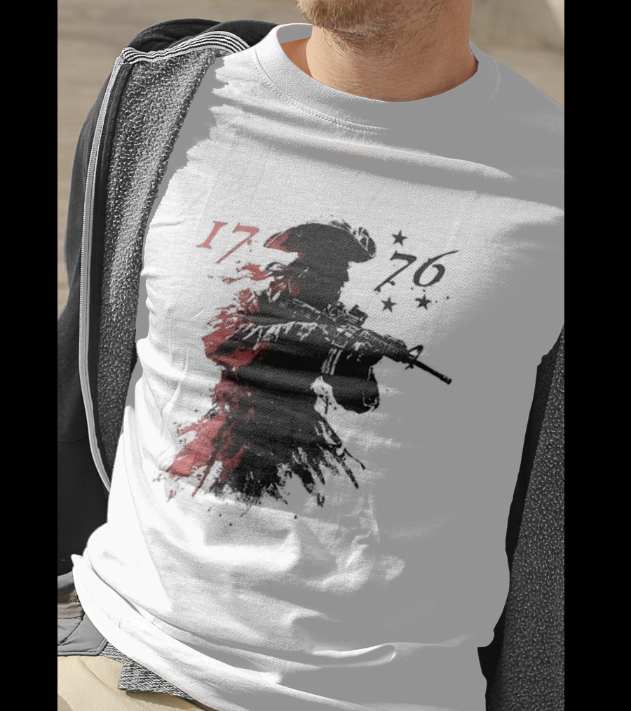American Patriot With Rifle Patriotic1776 T-Shirt