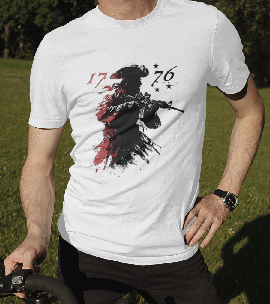American Patriot With Rifle Patriotic1776 T-Shirt