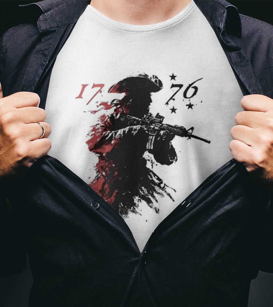 American Patriot With Rifle Patriotic1776 T-Shirt