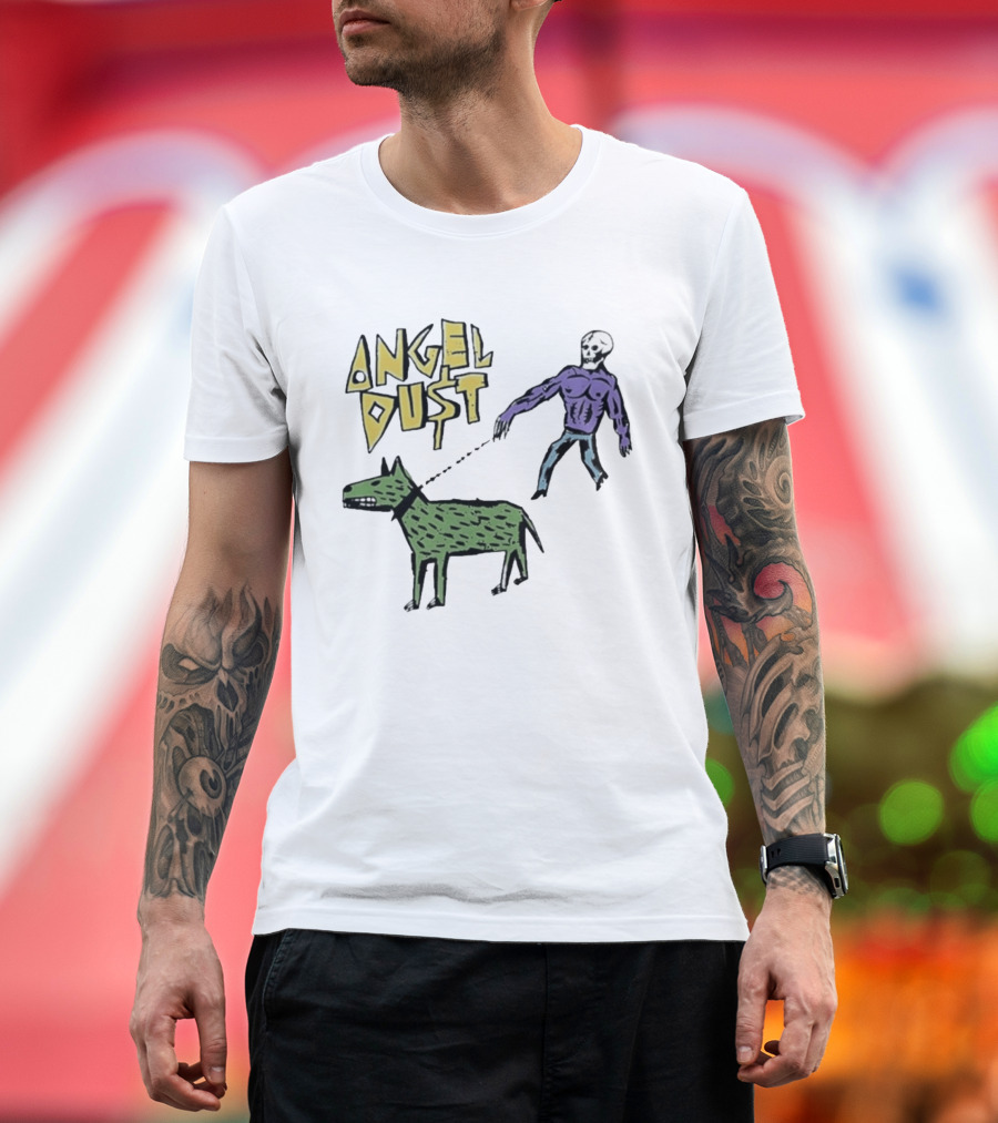 Angel Dust Skeleton Walking Dog T-Shirt