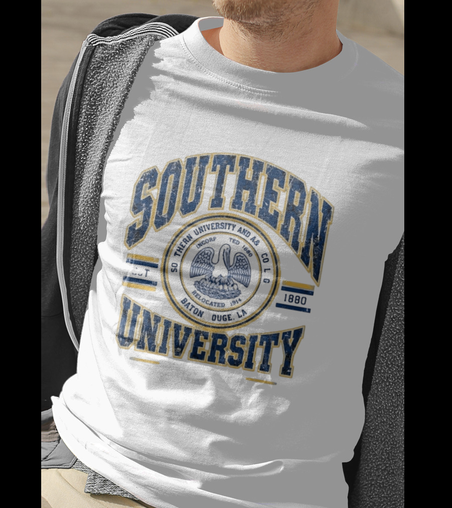 Distressed Southern University A&M Baton Rouge 1880 Pelican Seal T-Shirt