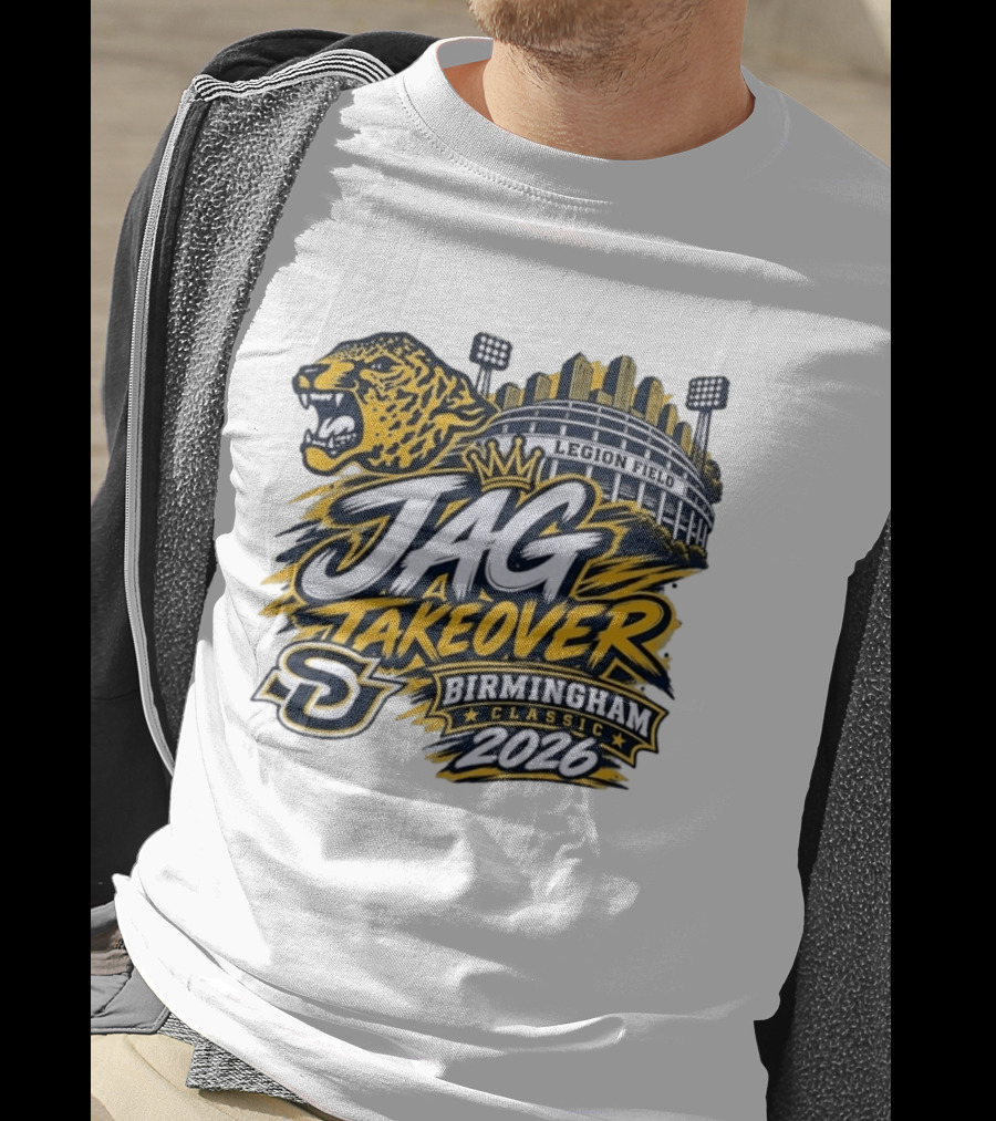 Legion Field Jag Takeover Birmingham Classic 2026 Stadium And Jaguar T-Shirt