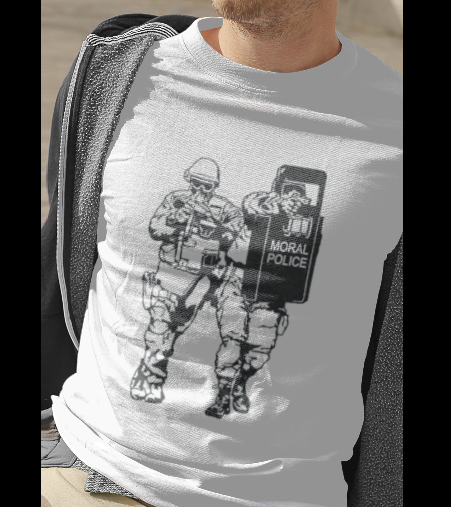 Moral Police Tactical Squad Satire Riot Gear Pose T-Shirt