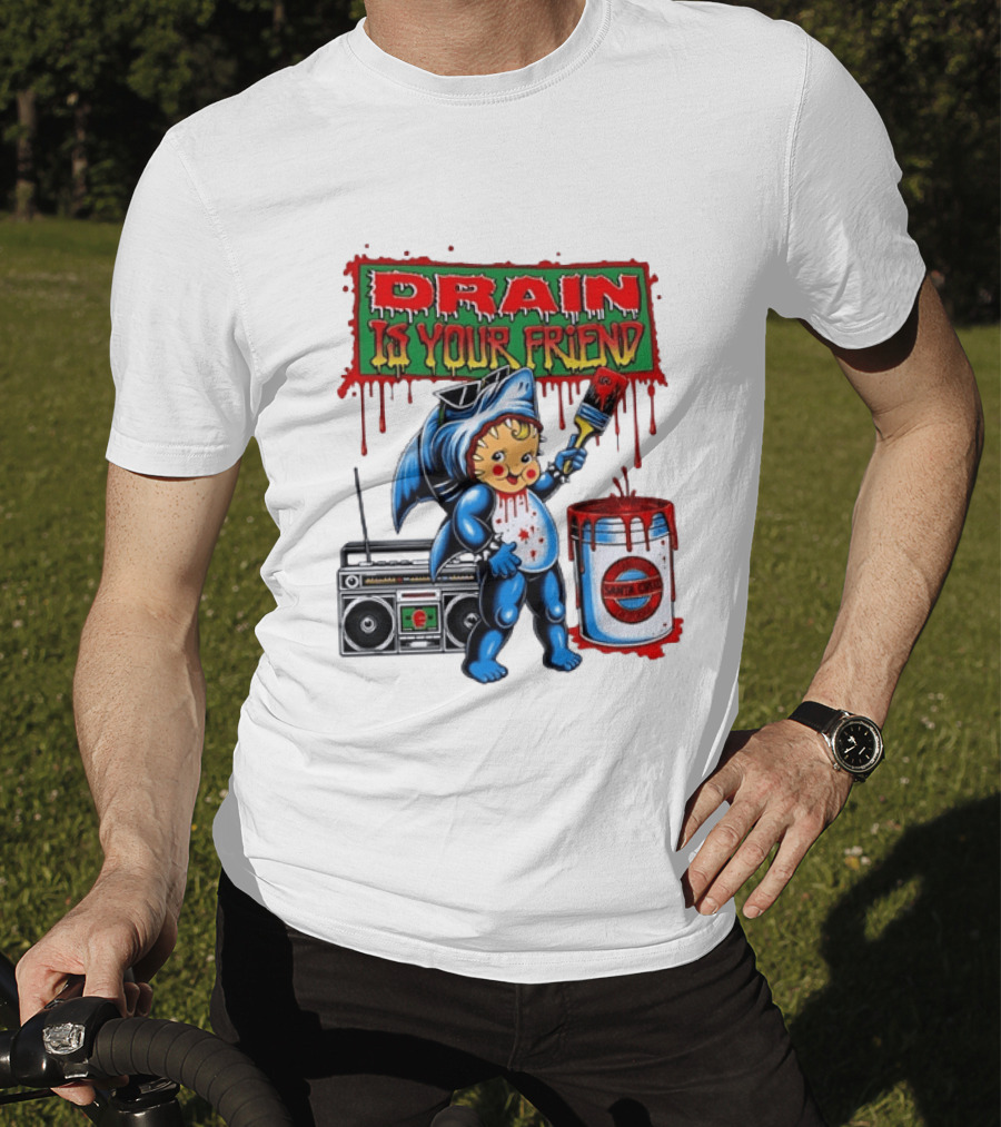 Santa Cruz Drain Is Your Friend Shark Baby Boombox T-Shirt