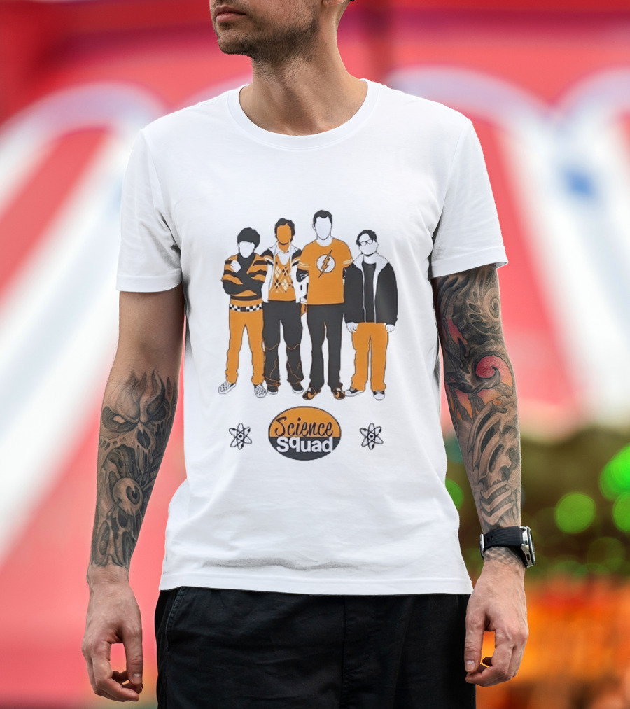 Science Squad The Big Bang Theory Cast Sheldon Cooper Lightning Bolt T-Shirt