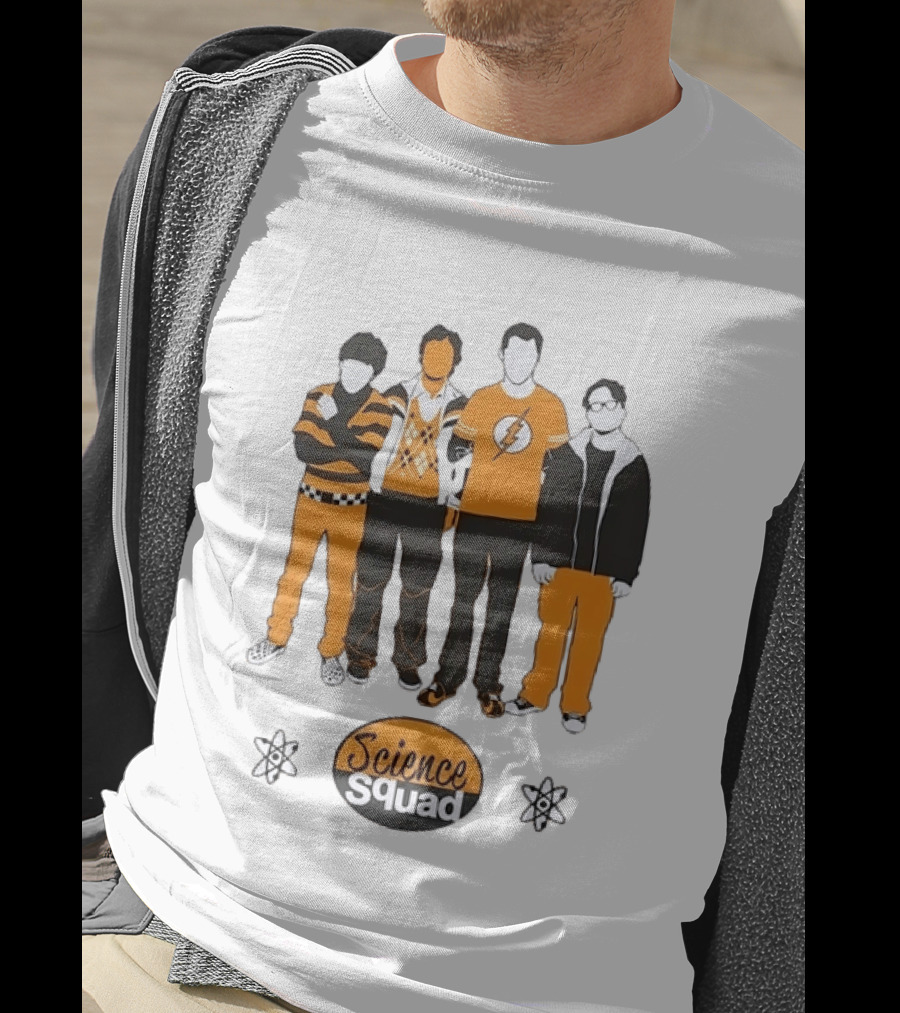 Science Squad The Big Bang Theory Cast Sheldon Cooper Lightning Bolt T-Shirt