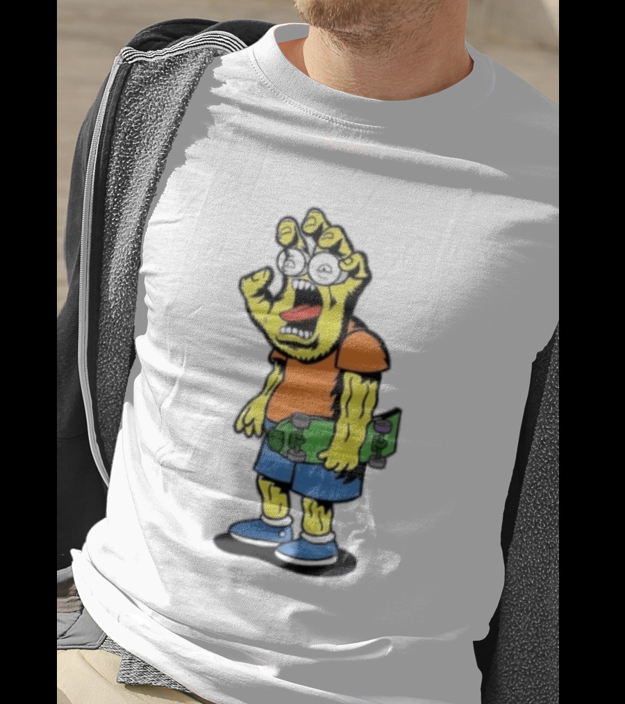 Screaming Hans The Simpsons Bootleg Character With Skateboard T-Shirt