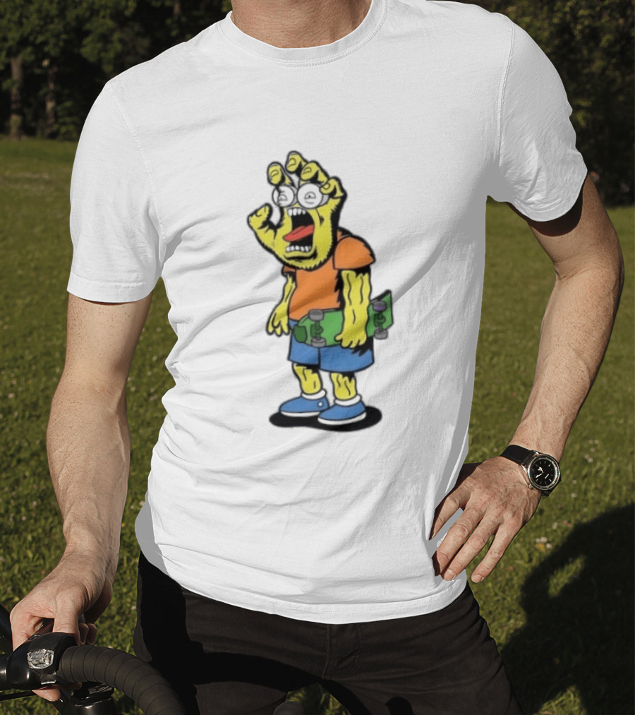 Screaming Hans The Simpsons Bootleg Character With Skateboard T-Shirt