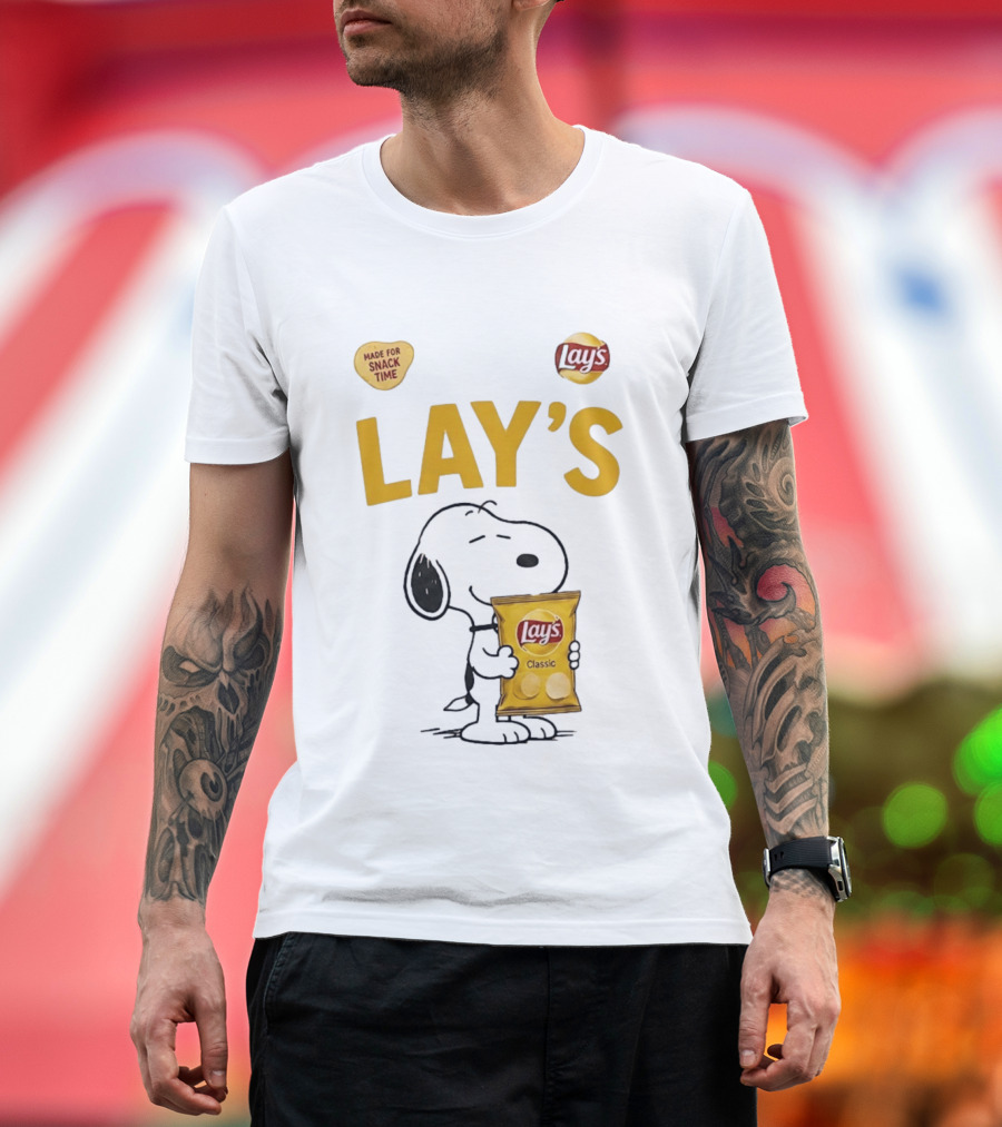 Snoopy Lay's Classic Made For Snack Time Peanuts T-Shirt